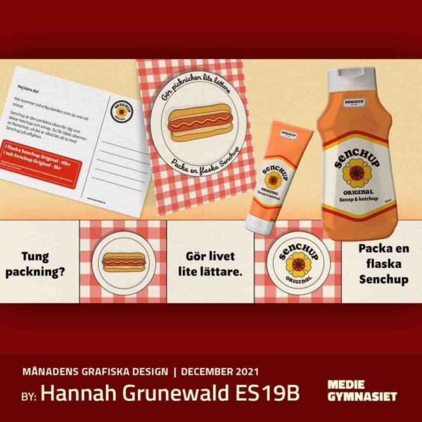 Elevarbete, ketchup och senapsreklam.